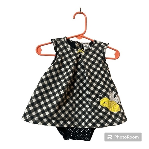 Carter’s Child of Mine Bee Polka Dot Onesie Romper - Picture 1 of 3